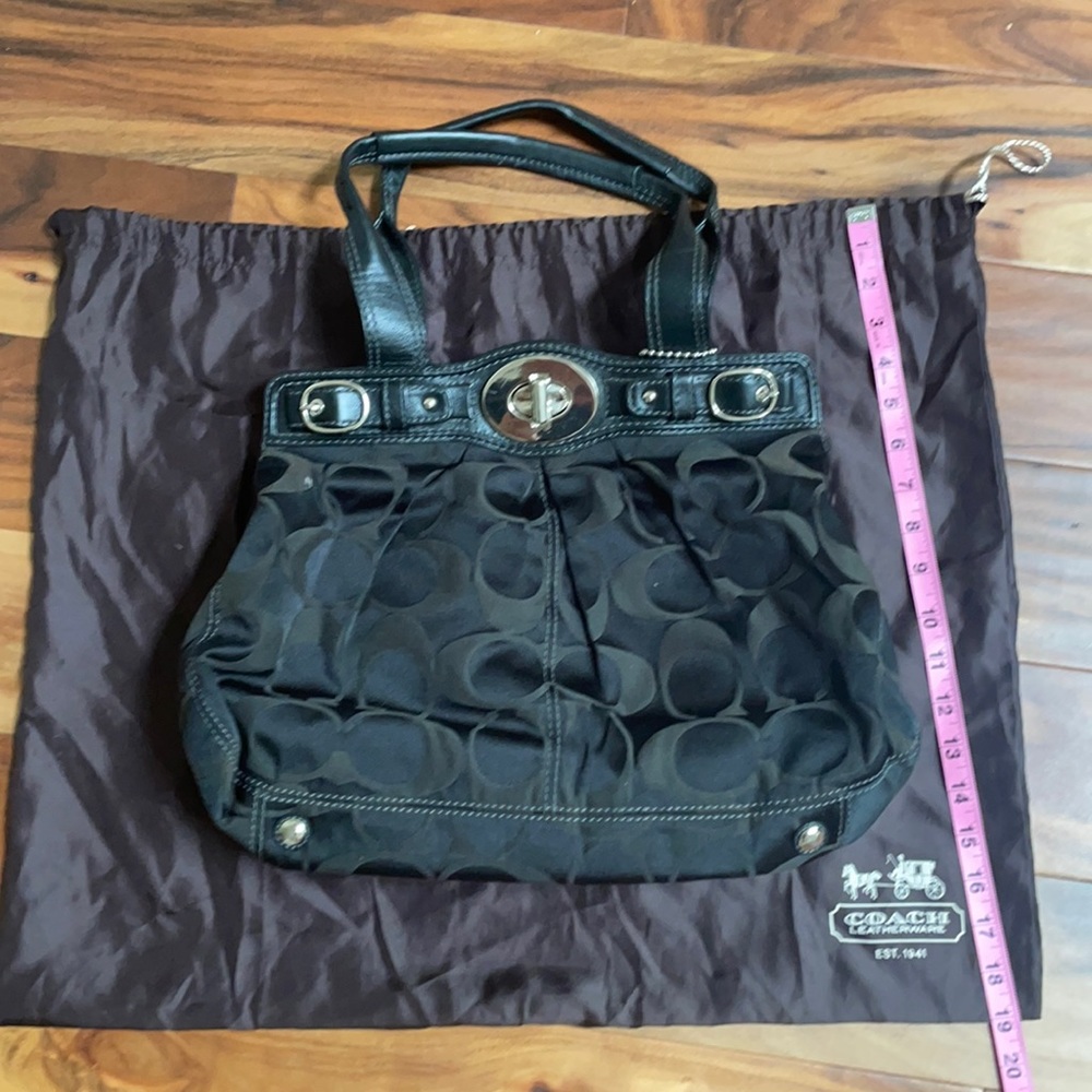 Large Black Classic Coach Logo Tote